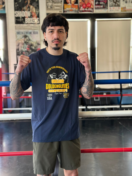 Blue T-Shirt- Oregon Goldengloves 100th Anniversary Edition